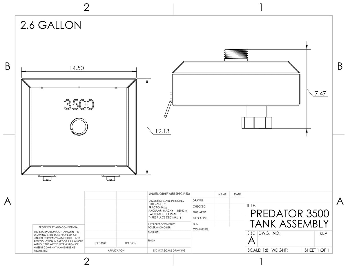 Generator gas tank - Predator 3500