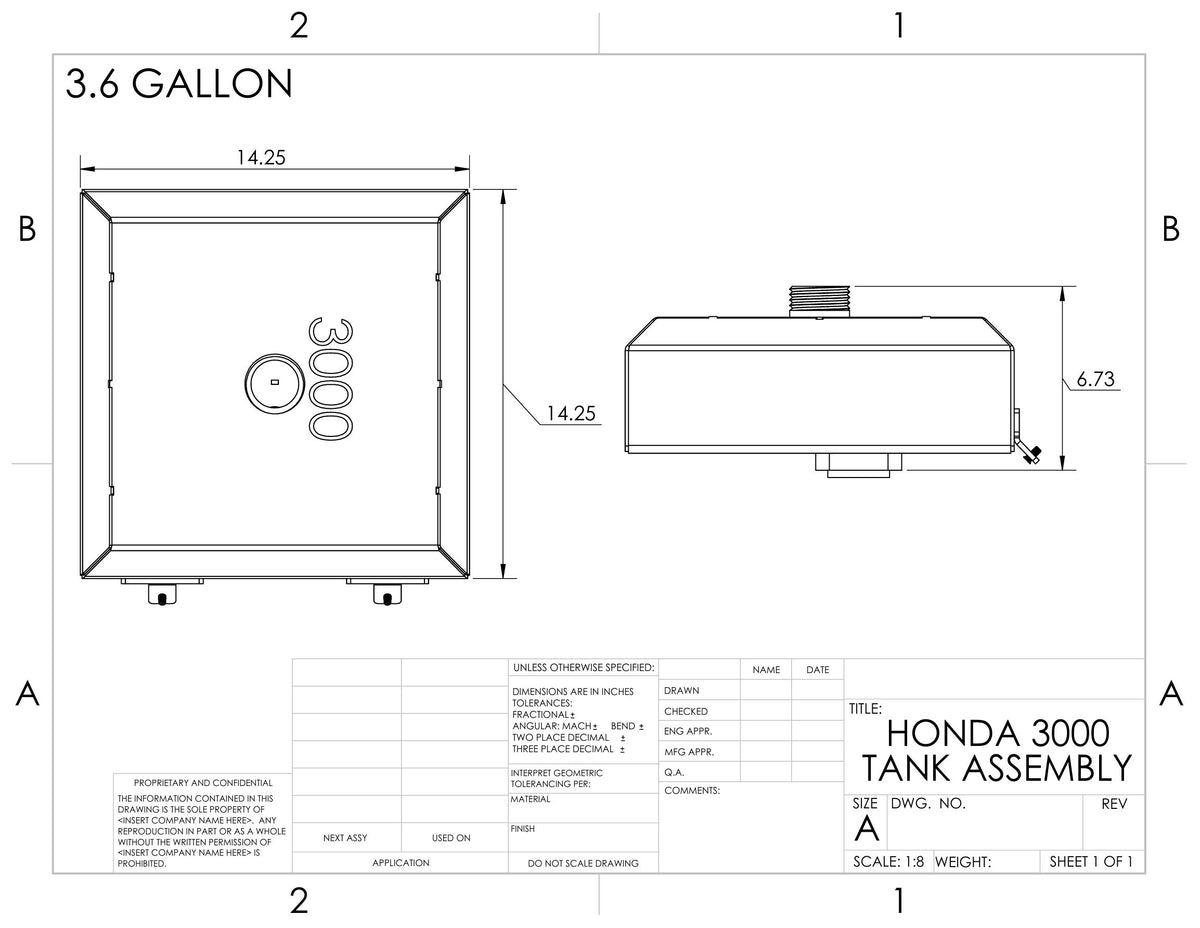 Generator gas tank - Honda EU3000is