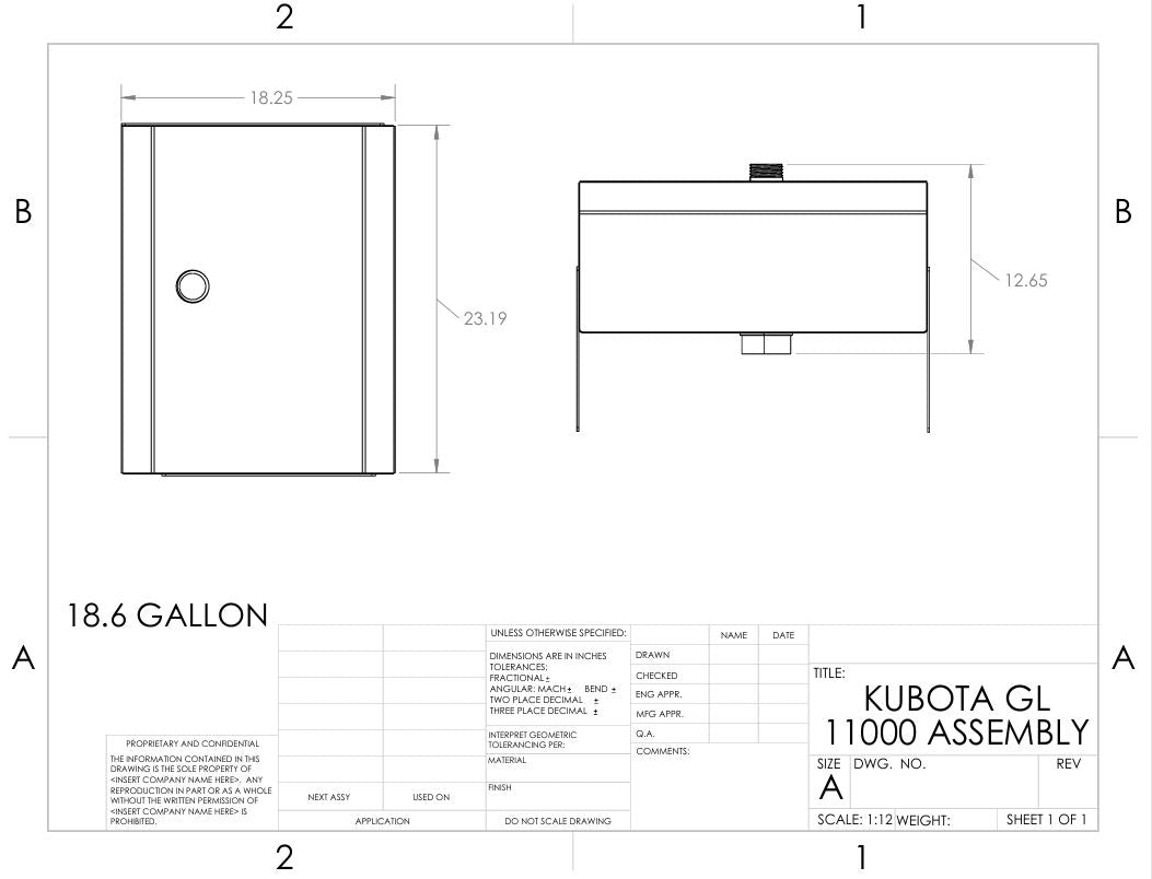 Generator diesel tank - Kubota GL11000